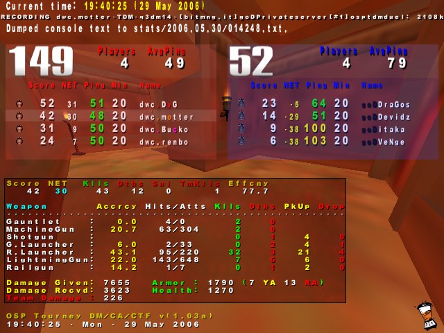 Screenshot des Clanwars gegen goD