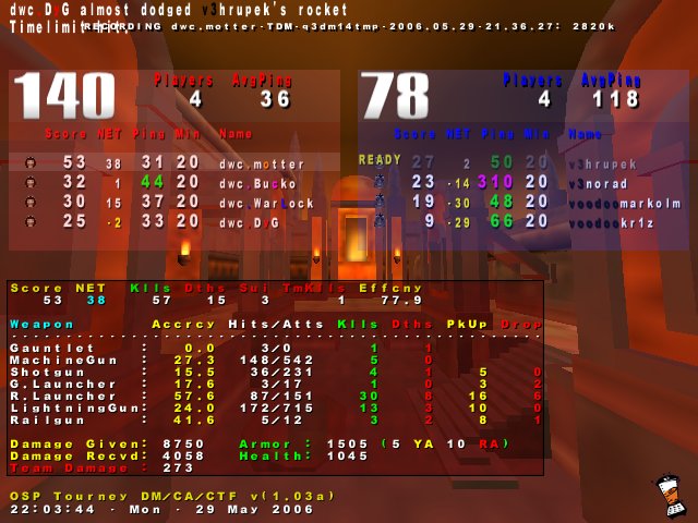 Screenshot des Clanwars gegen v3
