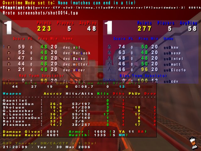 Screenshot des Clanwars gegen goD