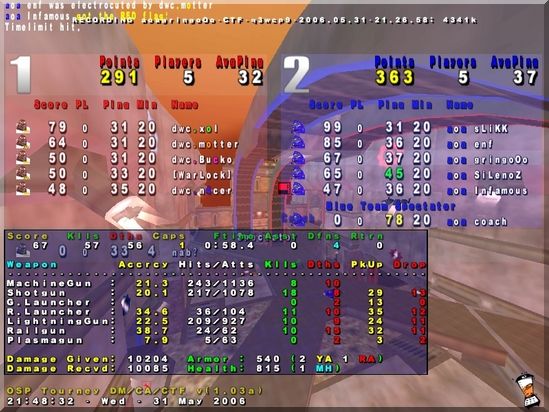 Screenshot des Clanwars gegen aoa