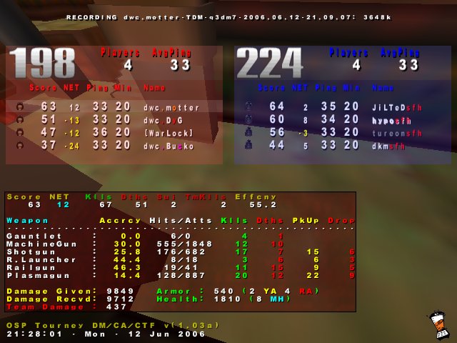 Screenshot des Clanwars gegen sfh