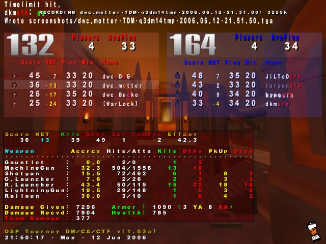 Screenshot des Clanwars gegen sfh