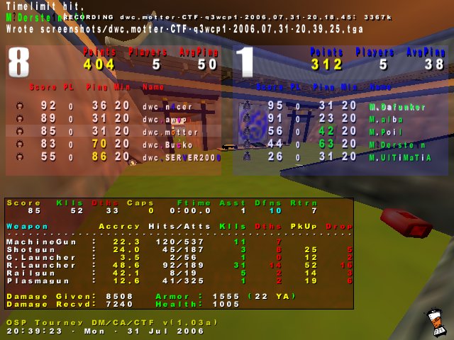 Screenshot des Clanwars gegen M