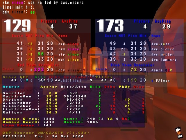 Screenshot des Clanwars gegen vince