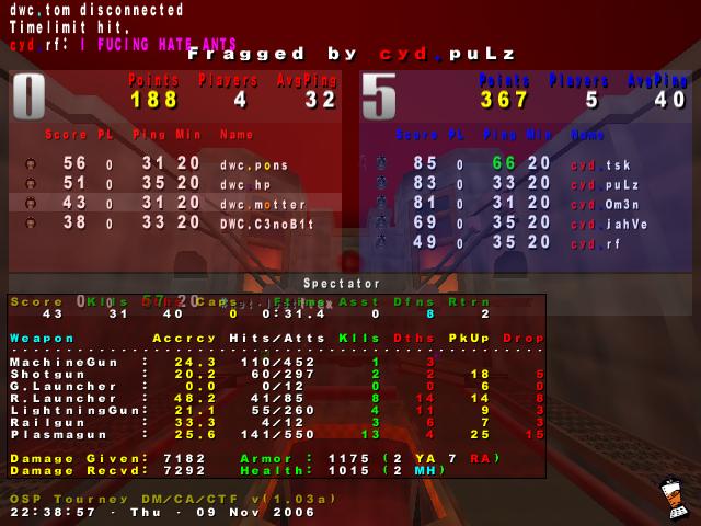 Screenshot des Clanwars gegen cyd