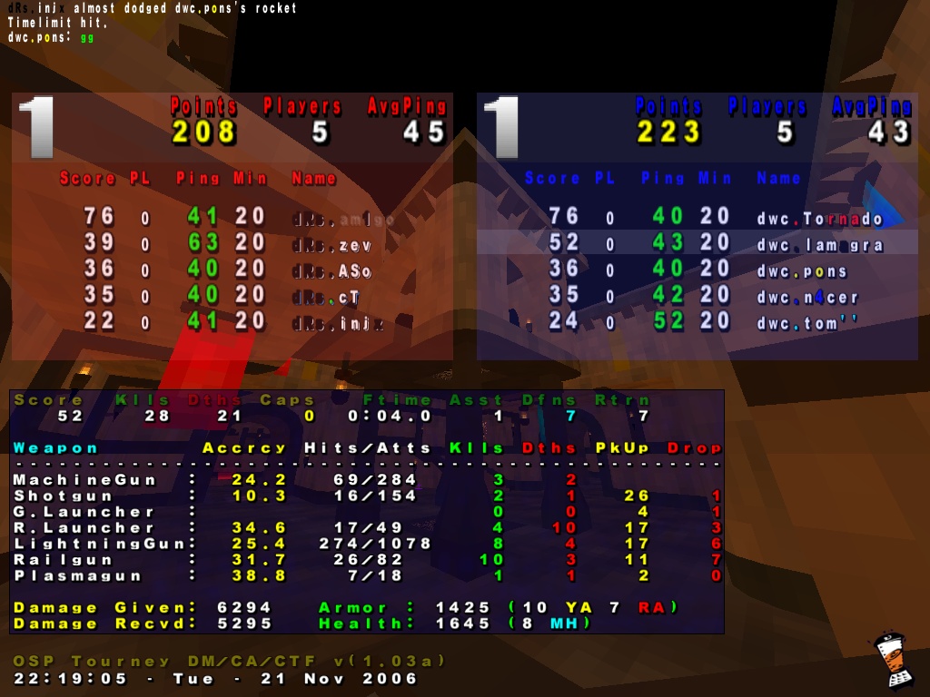 Screenshot des Clanwars gegen dRs