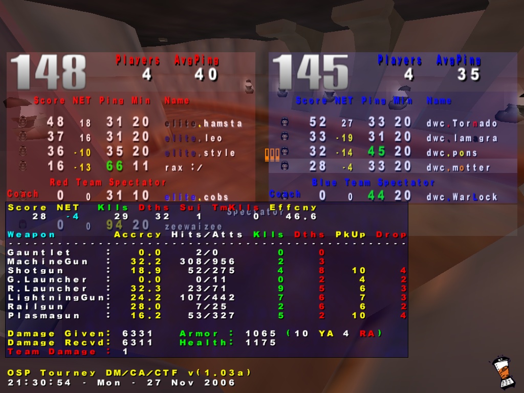 Screenshot des Clanwars gegen elite