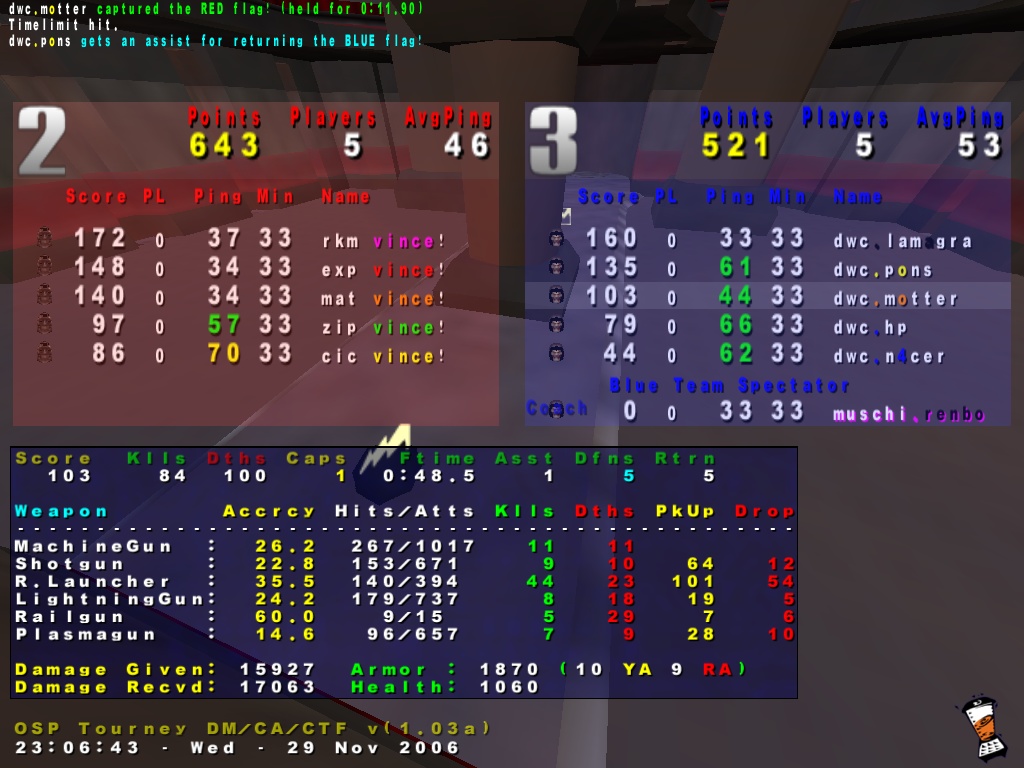 Screenshot des Clanwars gegen vinco