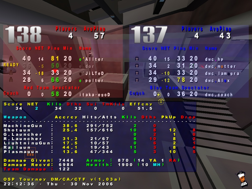 Screenshot des Clanwars gegen egoD