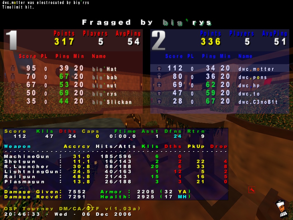 Screenshot des Clanwars gegen BiG