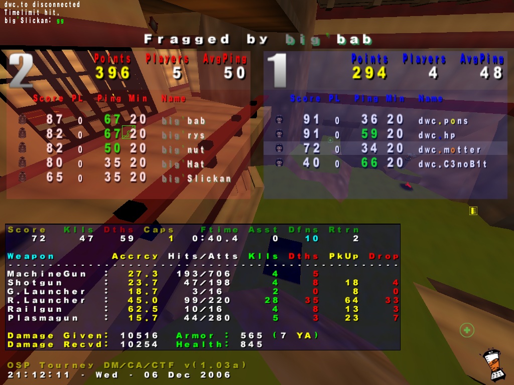 Screenshot des Clanwars gegen BiG