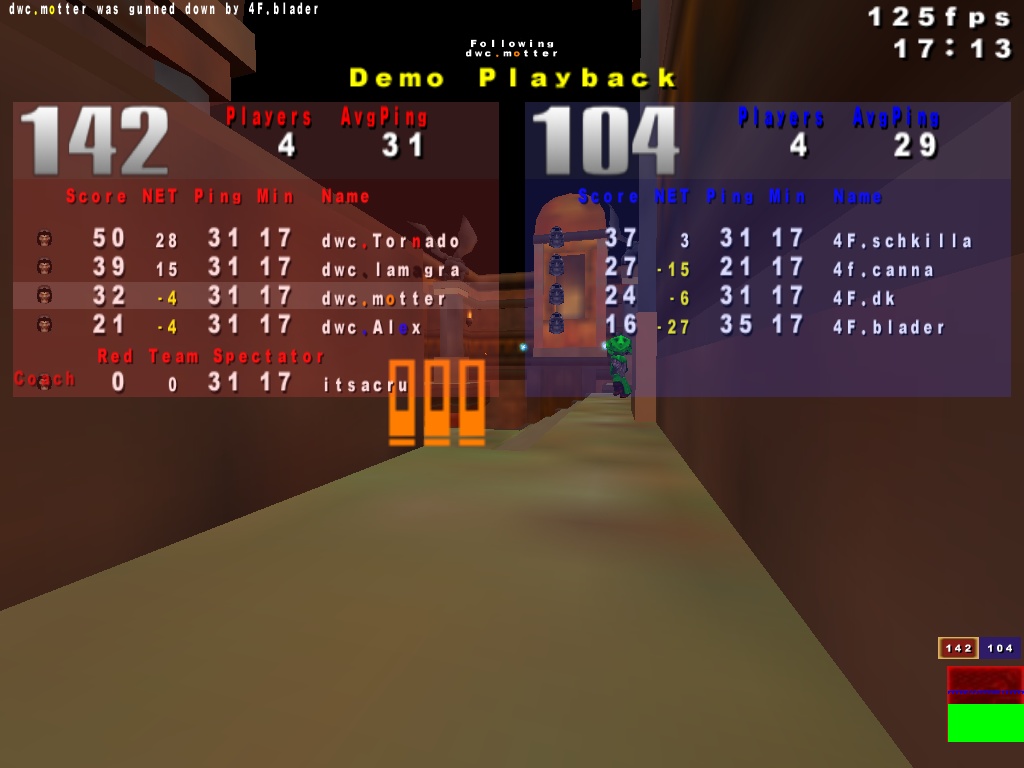Screenshot des Clanwars gegen 4F