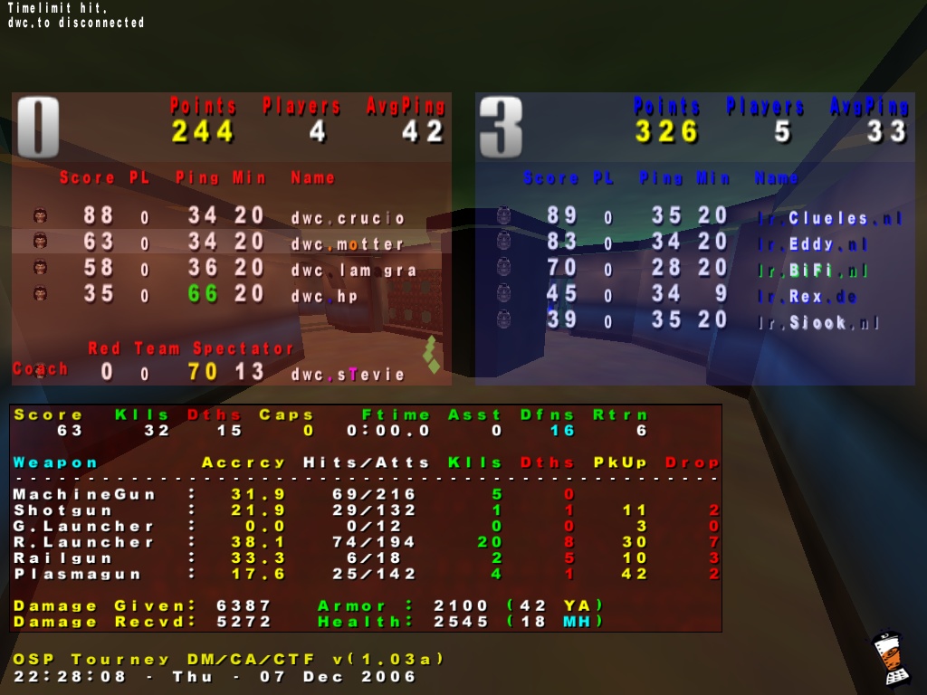 Screenshot des Clanwars gegen LR