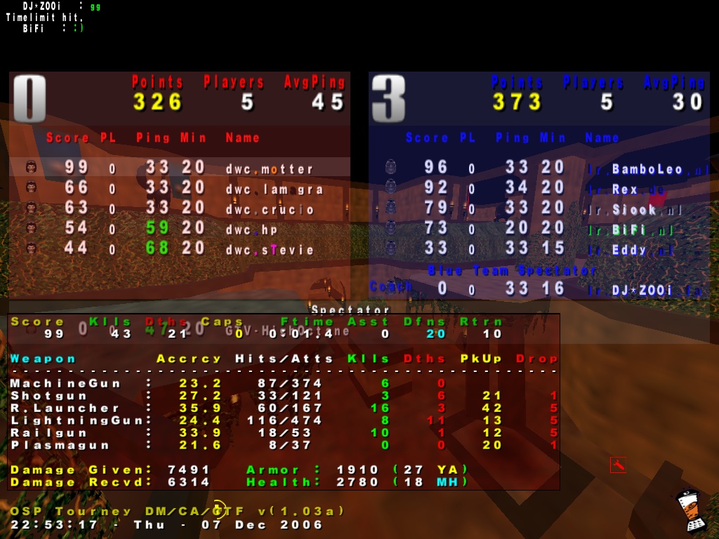 Screenshot des Clanwars gegen LR