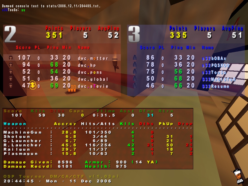 Screenshot des Clanwars gegen s32