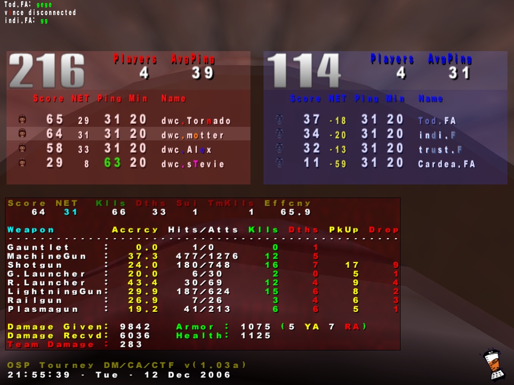 Screenshot des Clanwars gegen FA