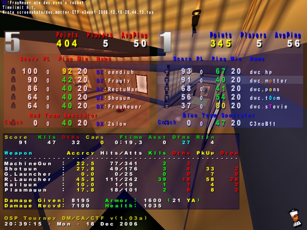Screenshot des Clanwars gegen DX!