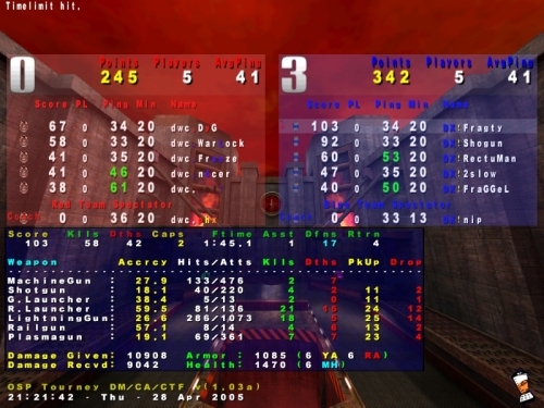 Screenshot des Clanwars gegen DX!