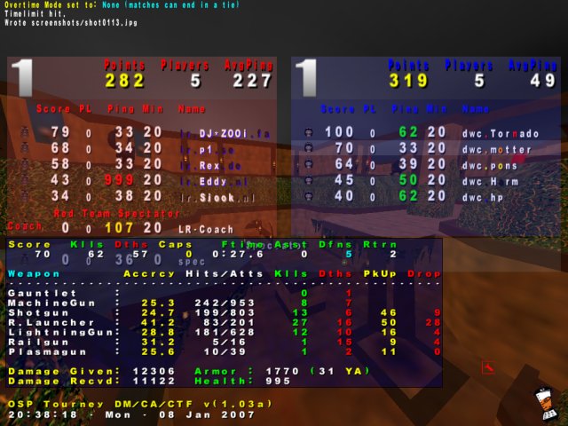 Screenshot des Clanwars gegen LR