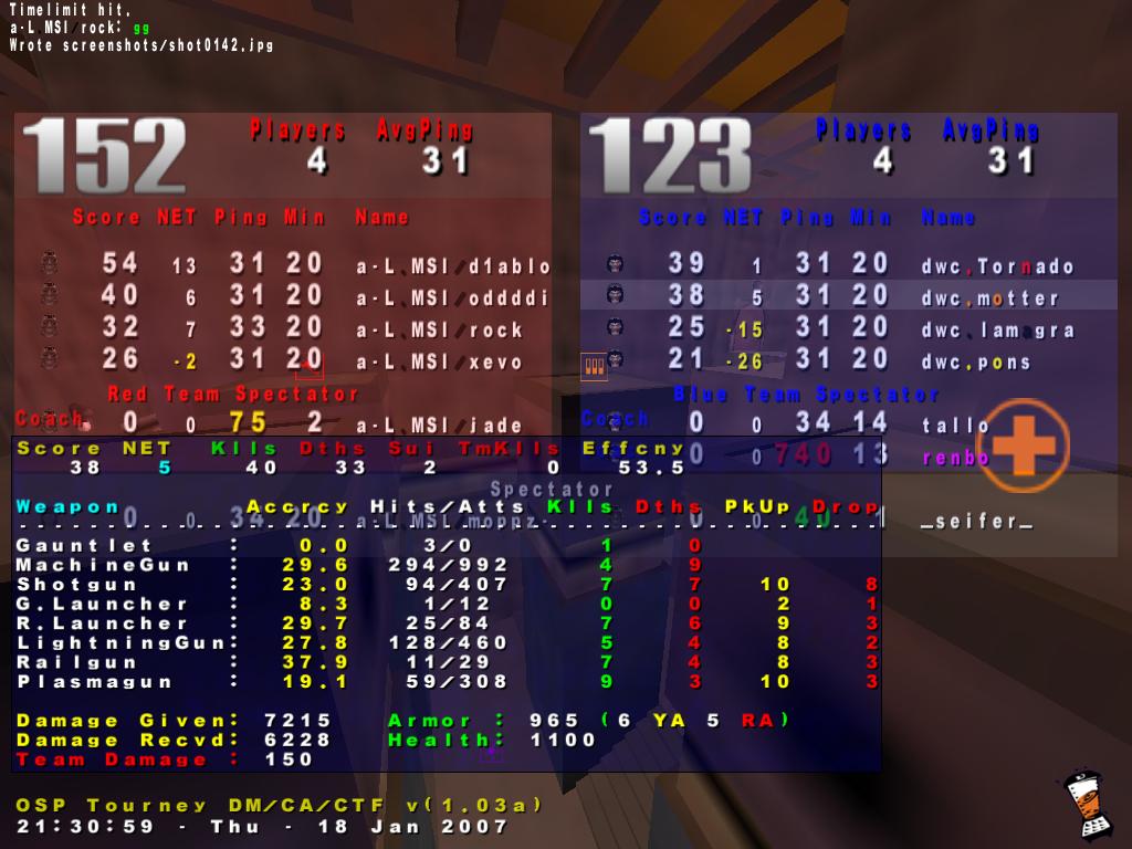 Screenshot des Clanwars gegen aL