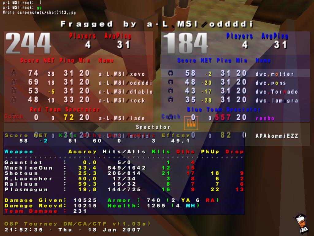 Screenshot des Clanwars gegen aL