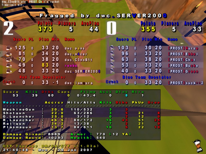 Screenshot des Clanwars gegen PROST