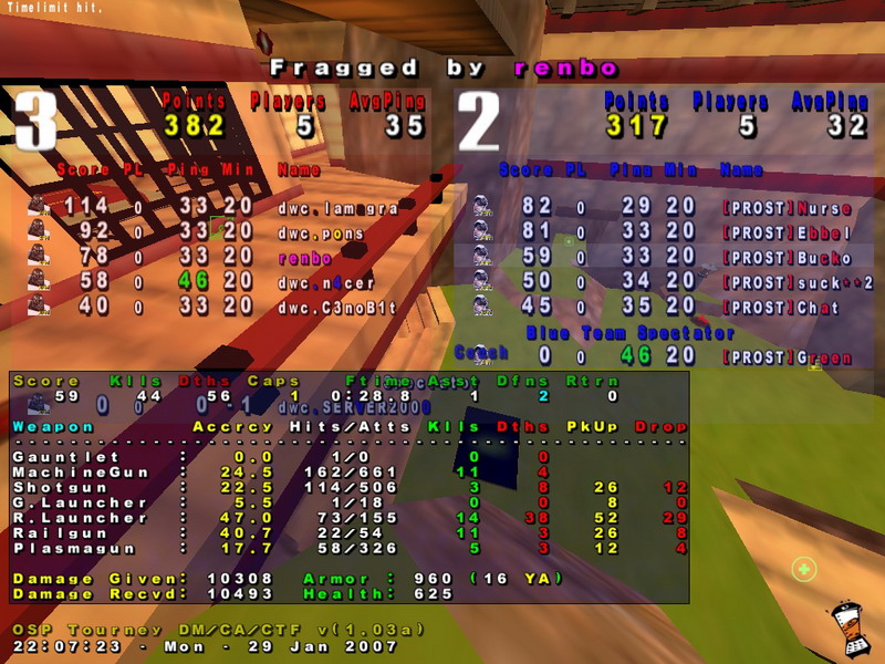 Screenshot des Clanwars gegen PROST
