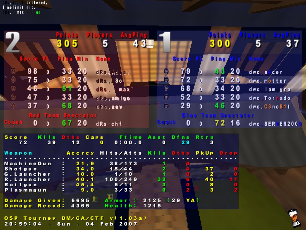 Screenshot des Clanwars gegen dRs