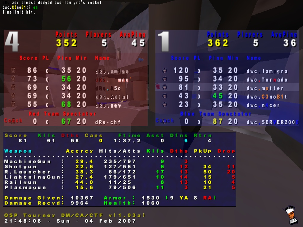 Screenshot des Clanwars gegen dRs