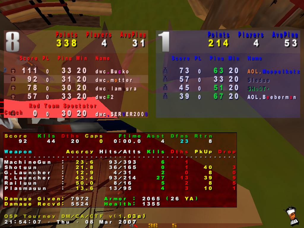 Screenshot des Clanwars gegen AofL