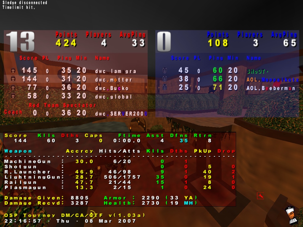 Screenshot des Clanwars gegen AofL