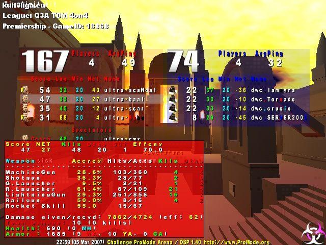 Screenshot des Clanwars gegen UF