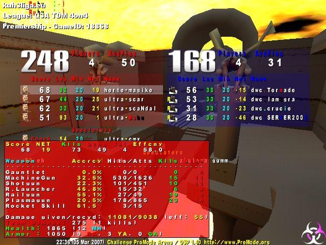 Screenshot des Clanwars gegen UF