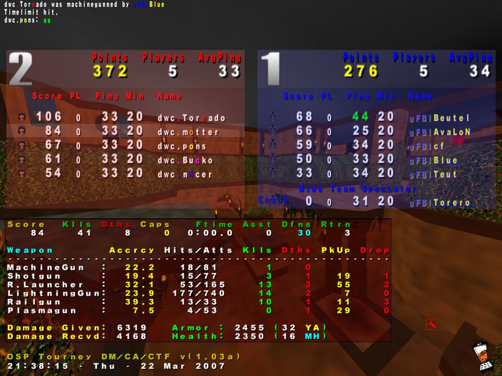 Screenshot des Clanwars gegen gFBI