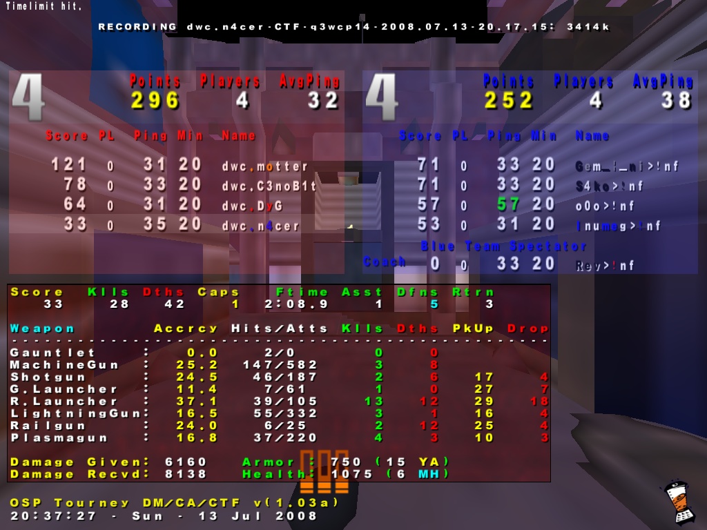 Screenshot des Clanwars gegen !nf