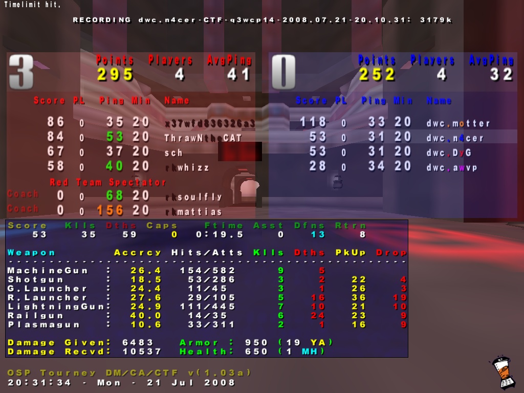 Screenshot des Clanwars gegen RK