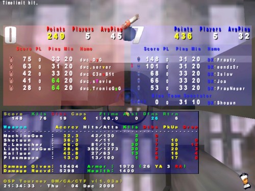 Screenshot des Clanwars gegen DX!