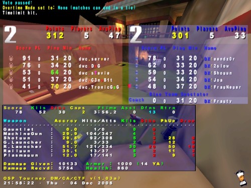 Screenshot des Clanwars gegen DX!