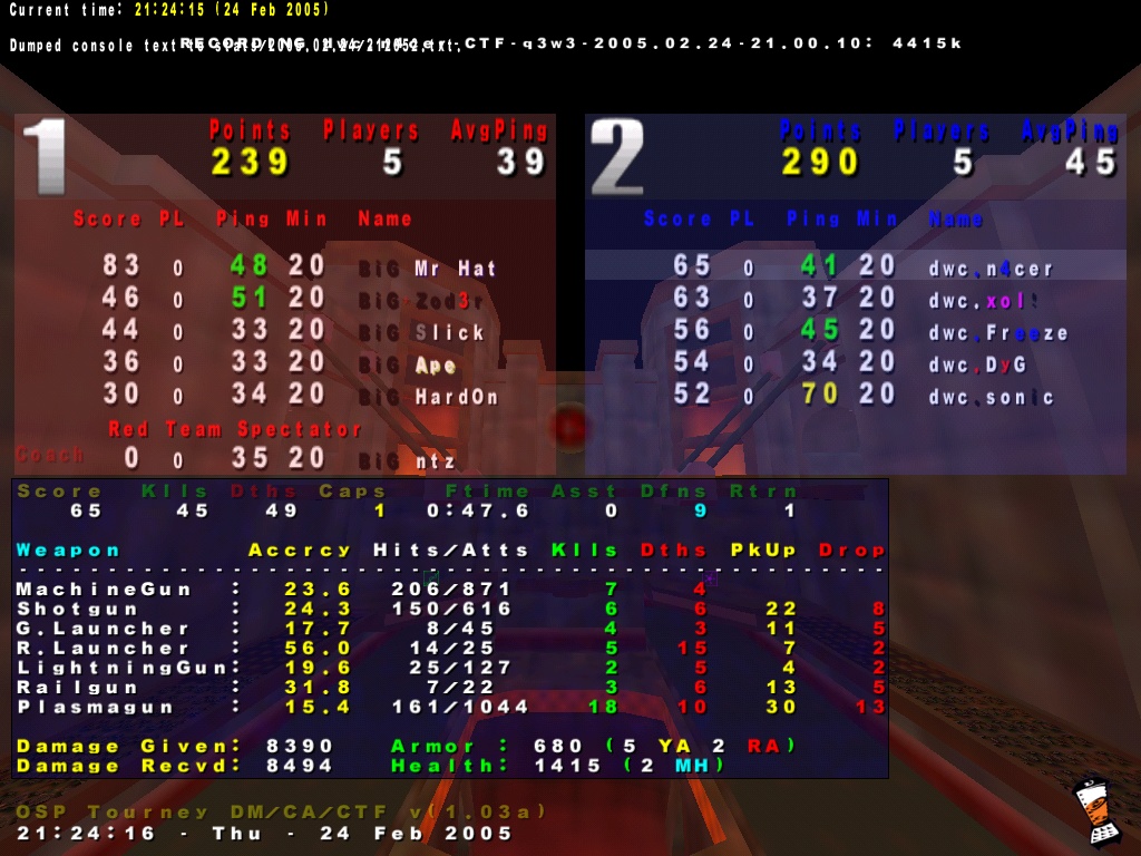 Screenshot des Clanwars gegen BiG