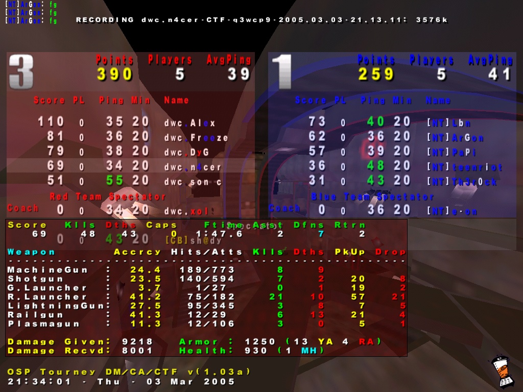 Screenshot des Clanwars gegen NT