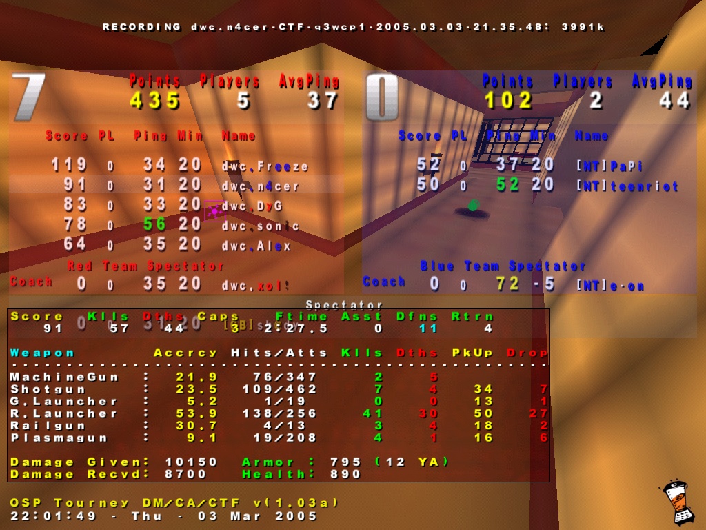 Screenshot des Clanwars gegen NT