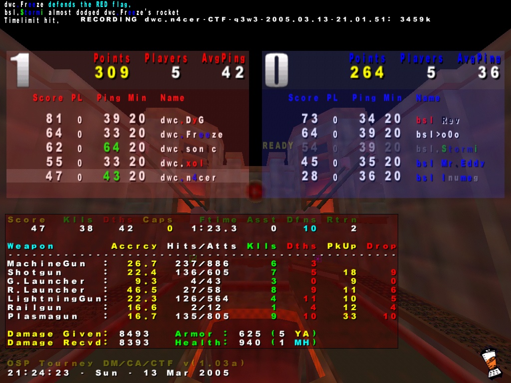 Screenshot des Clanwars gegen bsl