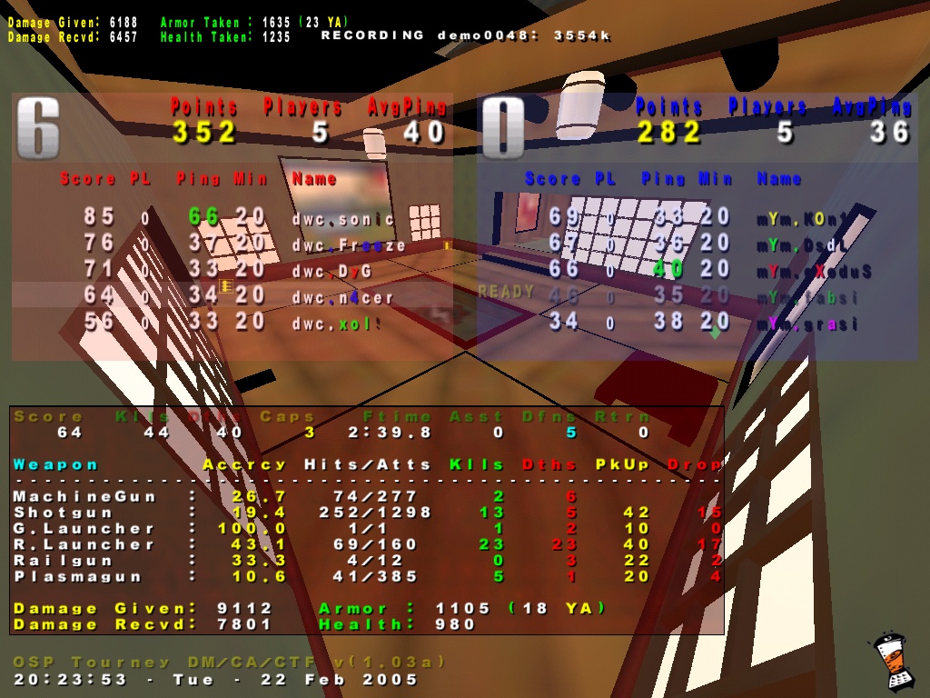 Screenshot des Clanwars gegen mYm-ctf